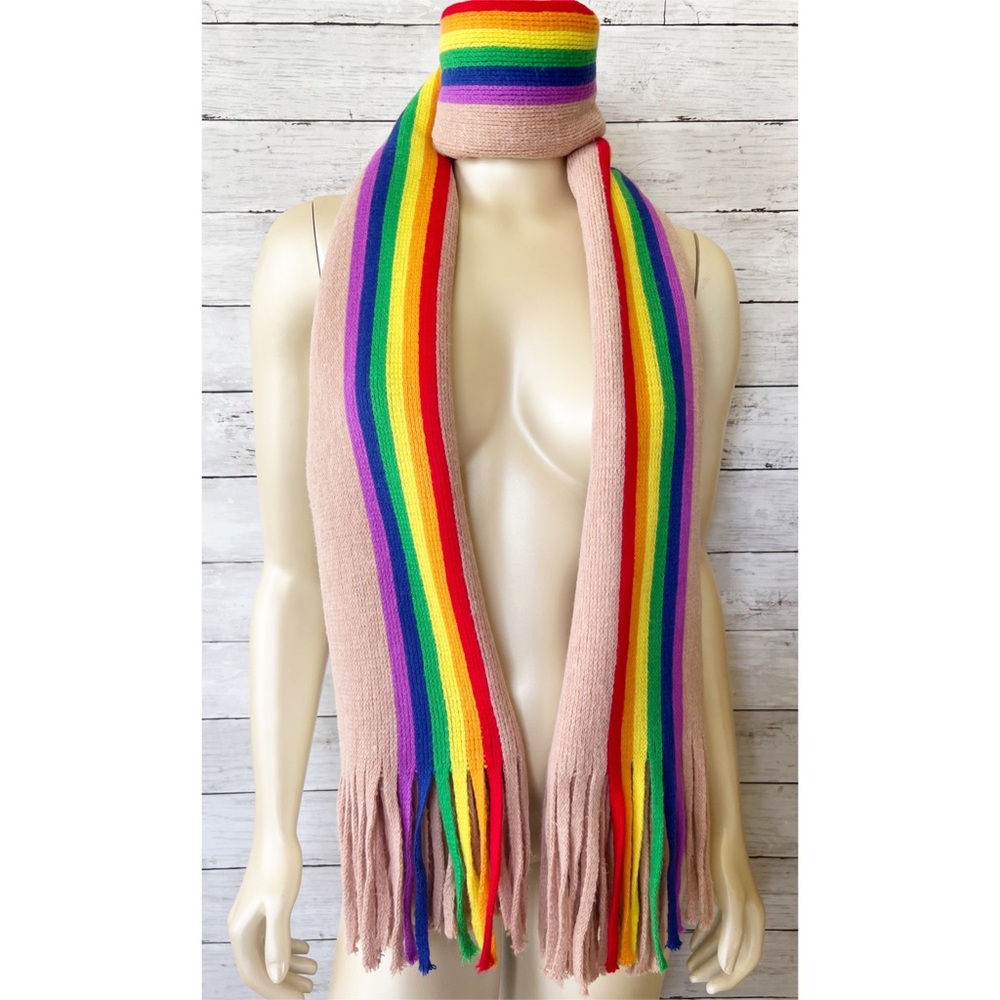 Pride ♥️ Rainbow Knit Scarf